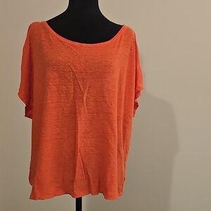 Rachel Zoe Linen Coral Short Sleeve Tee